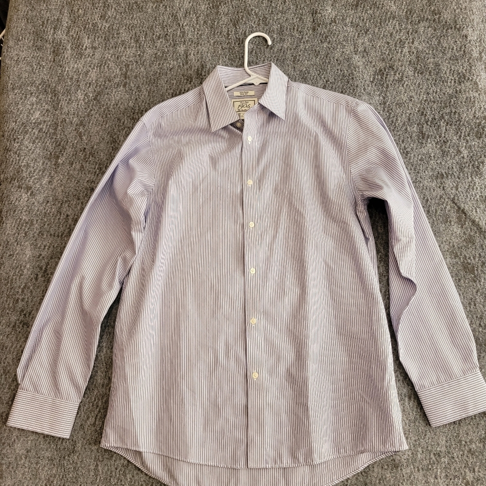 Joseph Banks Men's Button Up Shirt Stripe Long Sleeve Size 16/34